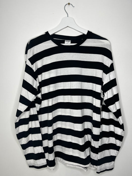 Long Sleeve Black & White Stripe Tee