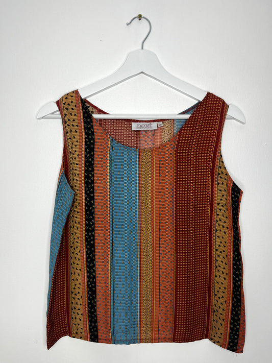 Burnt Orange Patterned Casual Vintage Top
