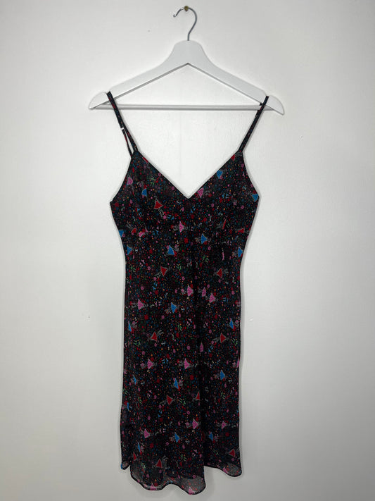 Semi Sheer Wrap Front Slip Dress
