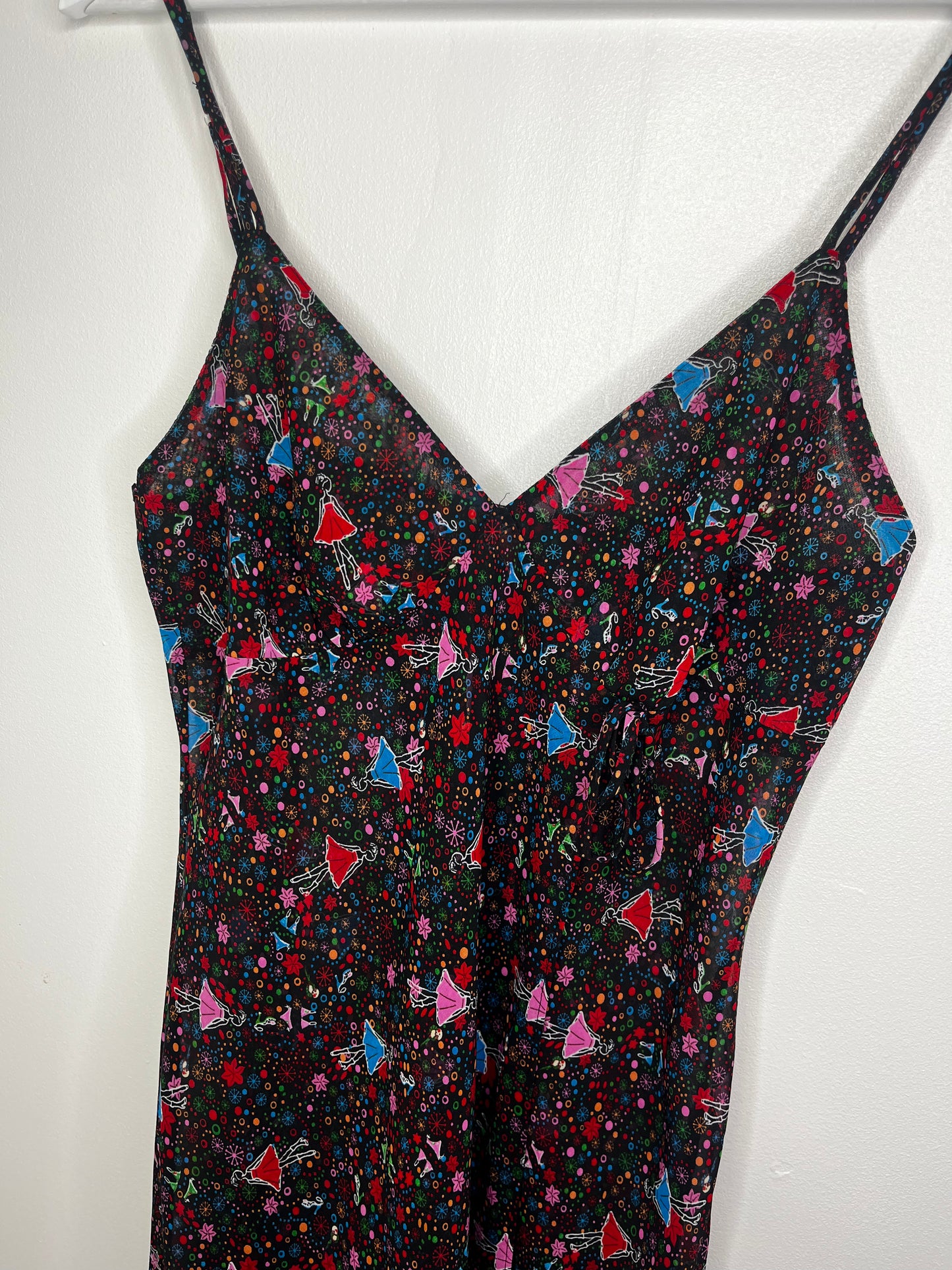 Semi Sheer Wrap Front Slip Dress