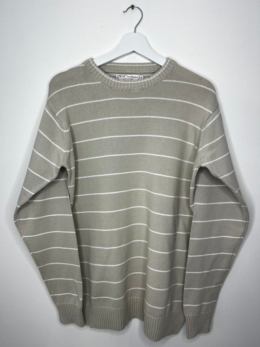 Cream Cotton Stripe Vintage Jumper