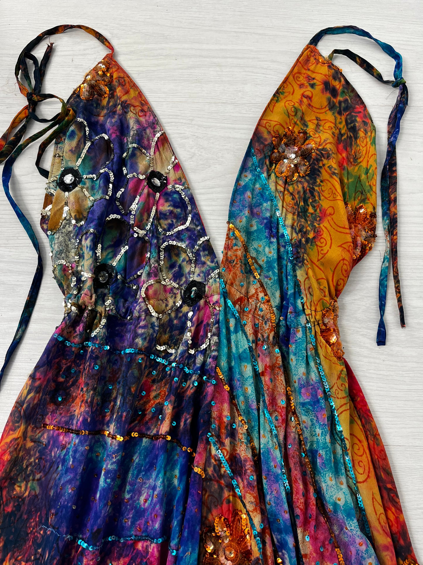 Rainbow Tie Dye Long Boho Dress