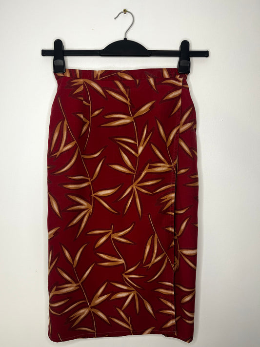 Autumnal Wrap Effect Vintage Skirt