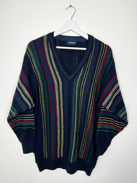 Navy Stripe Vintage Slouchy Jumper