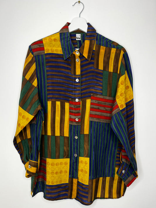 Long Sleeve Autumn Tone Vintage Shirt