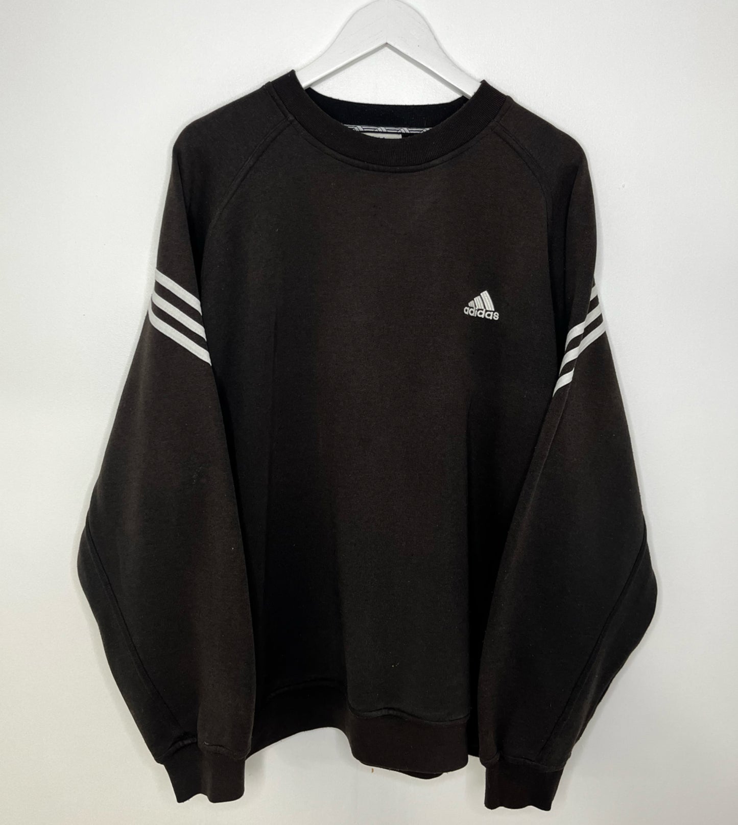 Brown Vintage Adidas Crew Neck Jumper