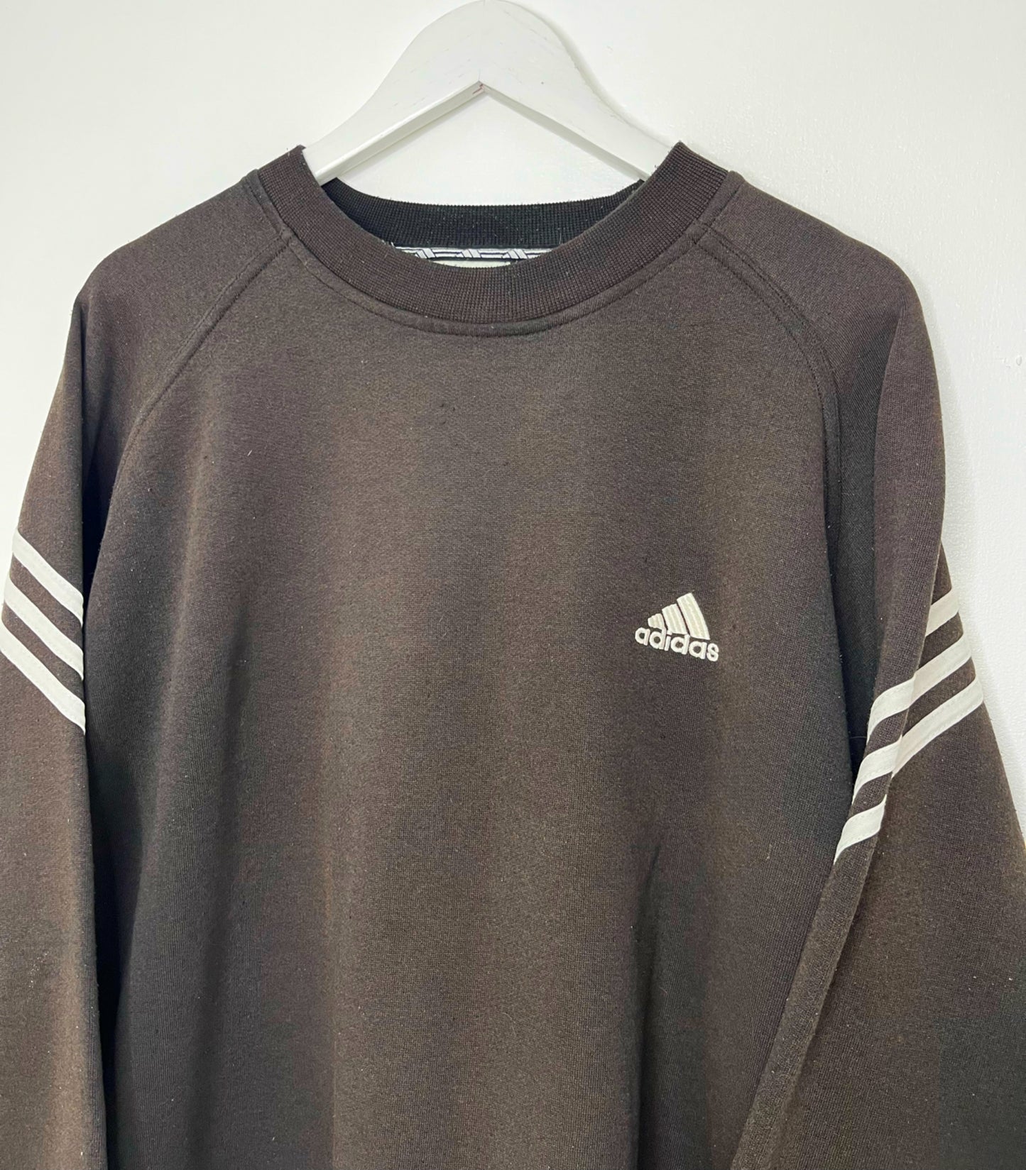 Brown Vintage Adidas Crew Neck Jumper