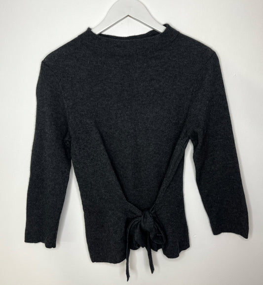Grey Hobbs Tie Bottom Sweater