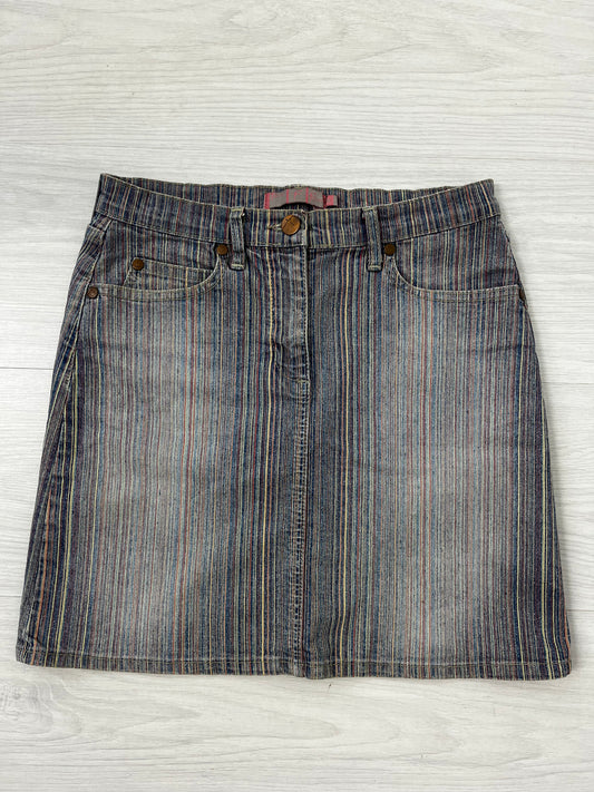 Y2k Stripe Denim Mini Skirt