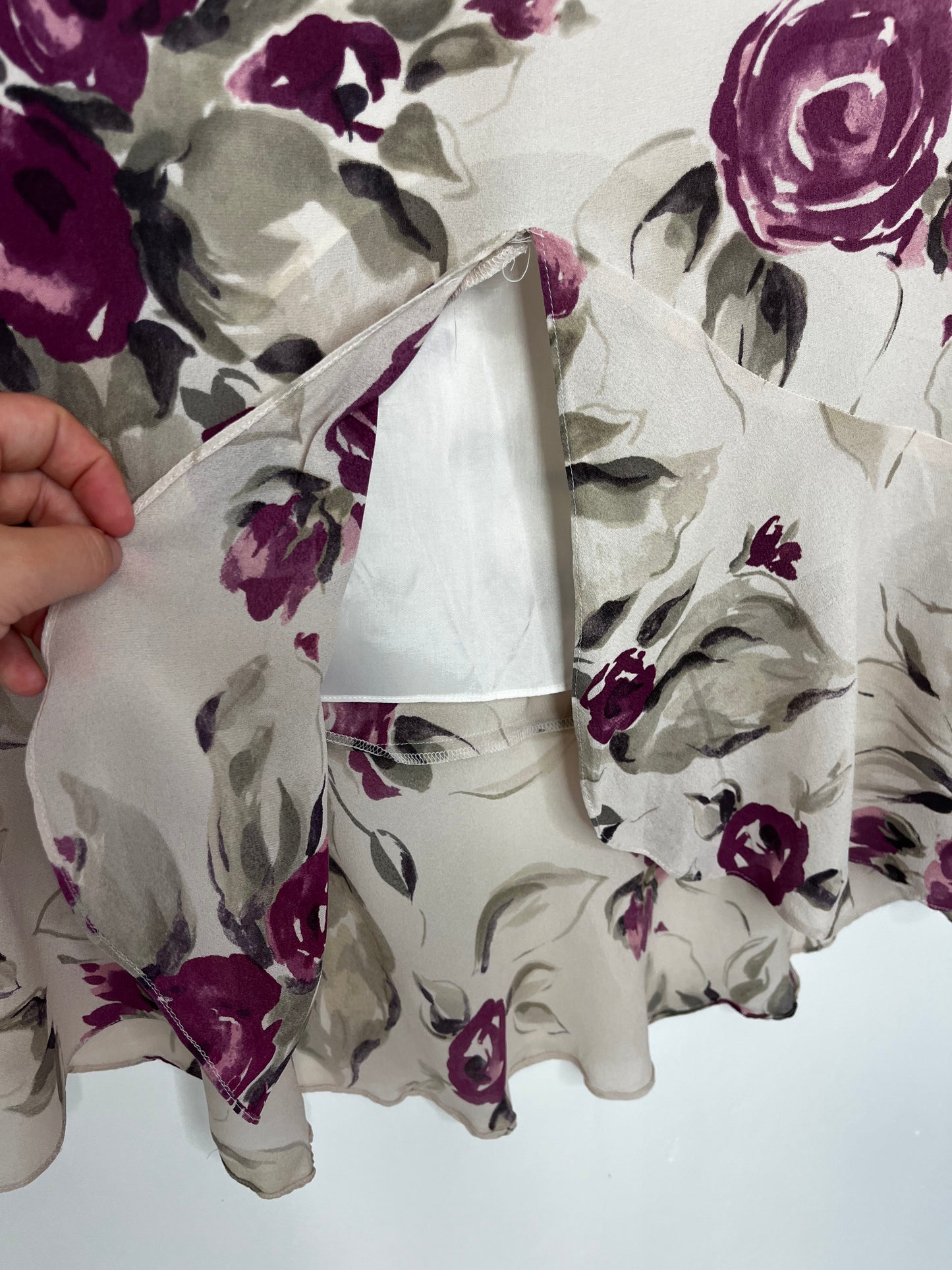 Pure Silk Floral Vintage Skirt