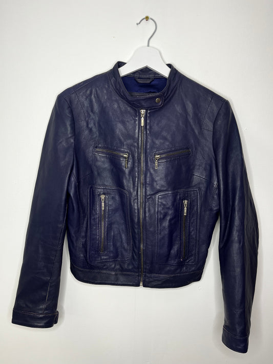 Y2k purple leather vintage jacket