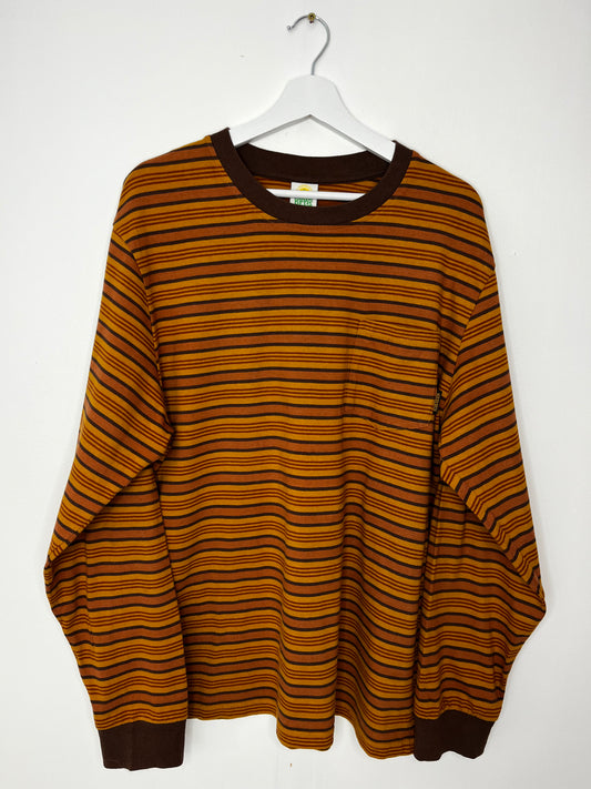 Long Sleeve Warm Tone Stripe T-Shirt
