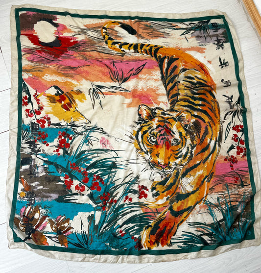 True Vintage Tiger Scarf Shawl