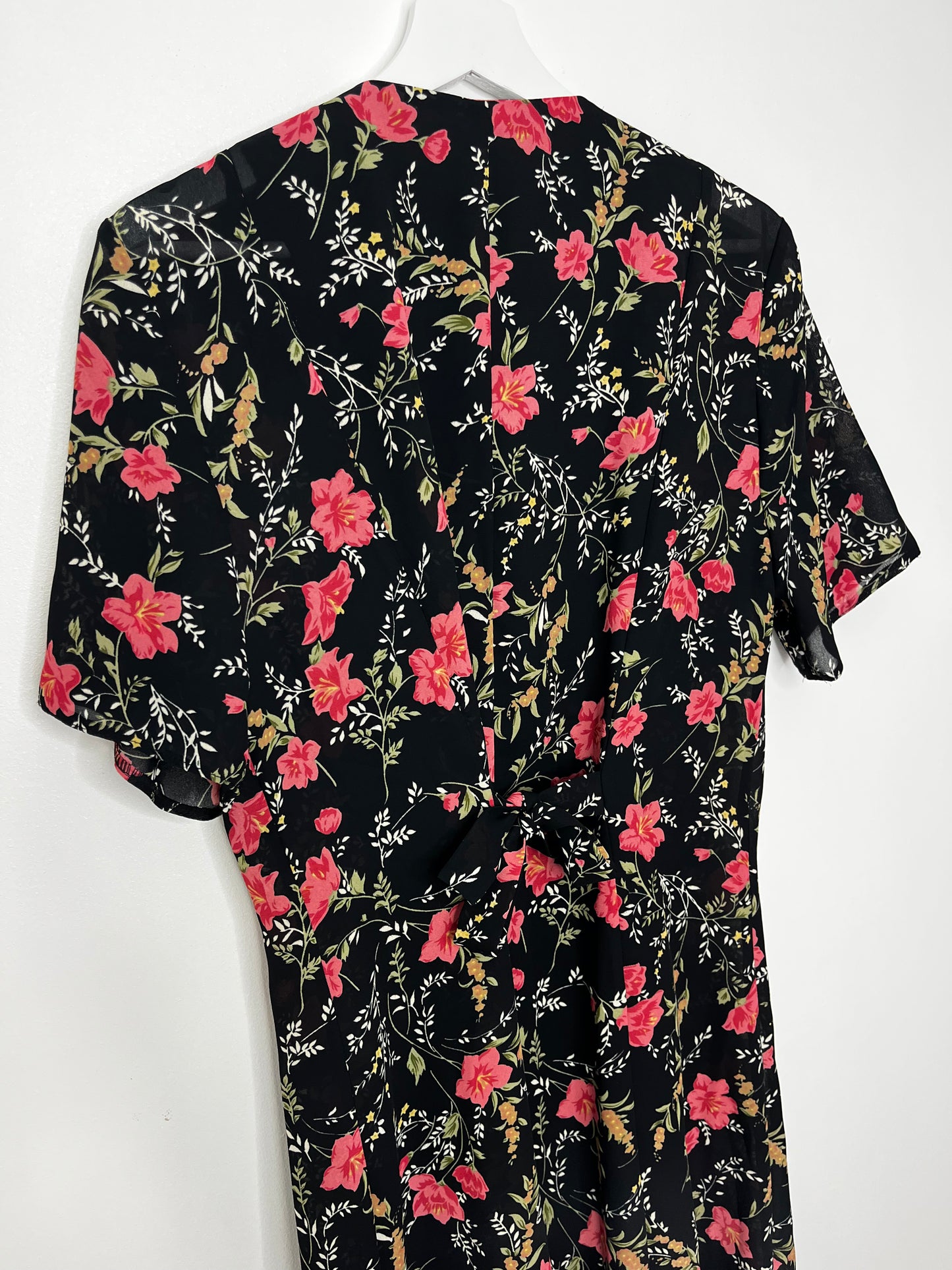 Tie Back 90s Floral Autumnal Dress
