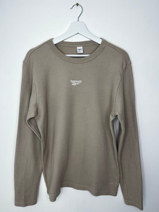 Cream Reebok Ribbed Light Jumper