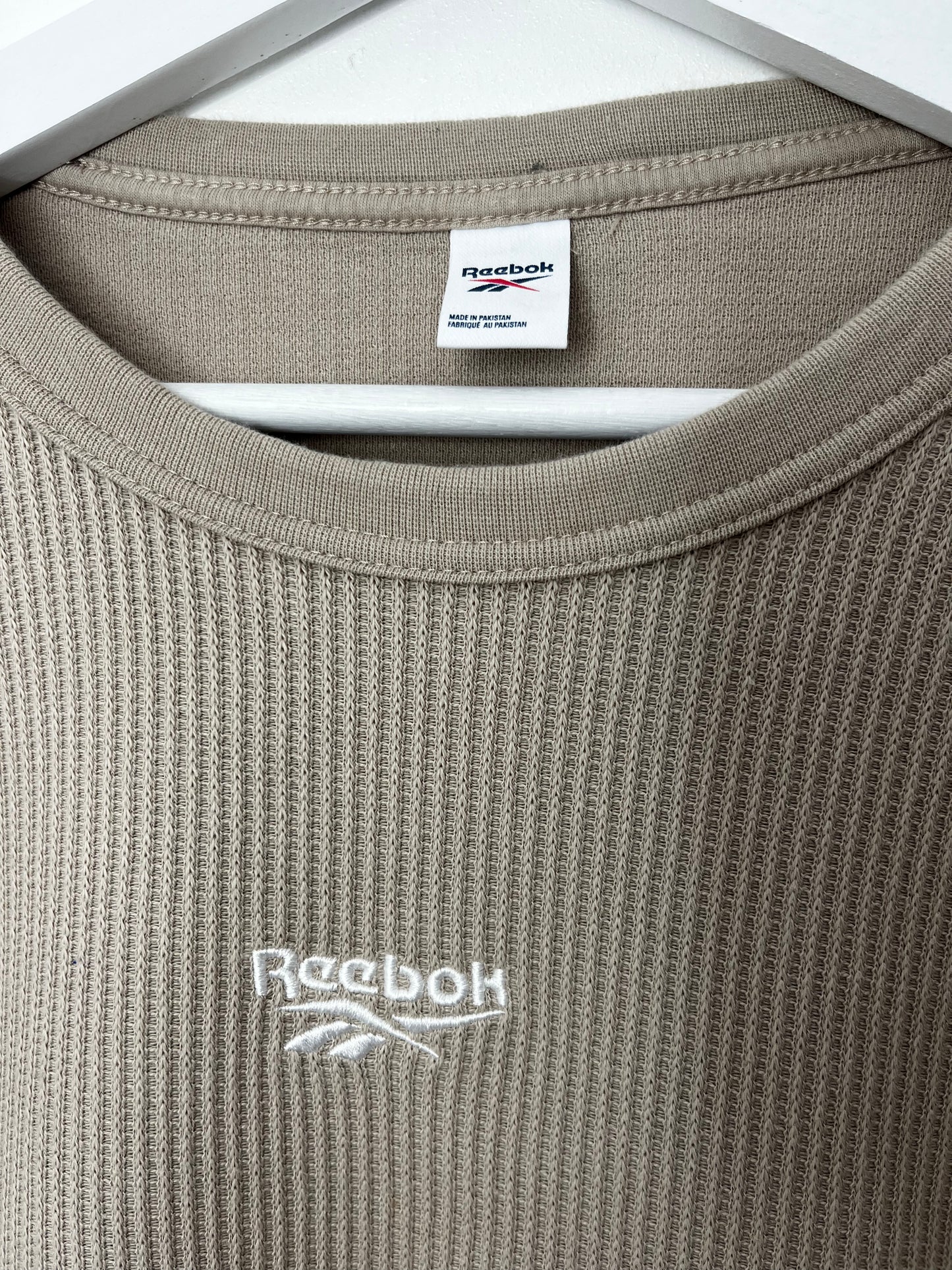 Cream Reebok Ribbed Light Jumper