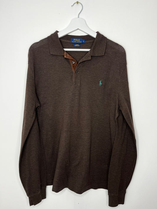 Long Sleeve Brown Ralph Lauren Polo