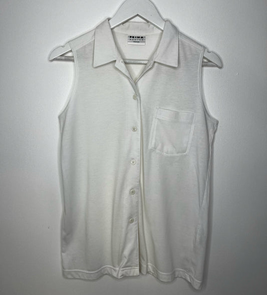 Casual Sleeveless White Blouse