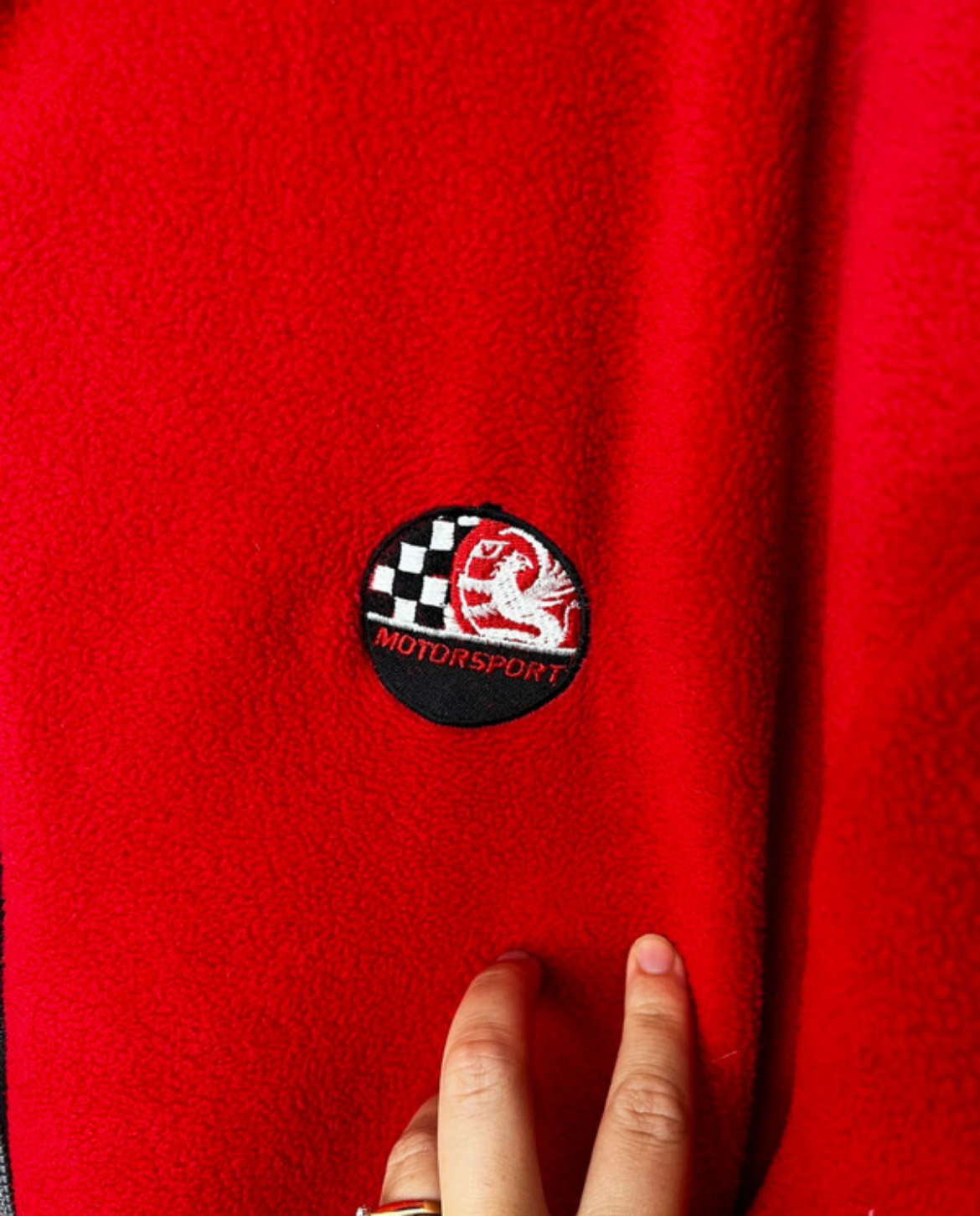 Red and black vintage Vauxhall Fleece jacket