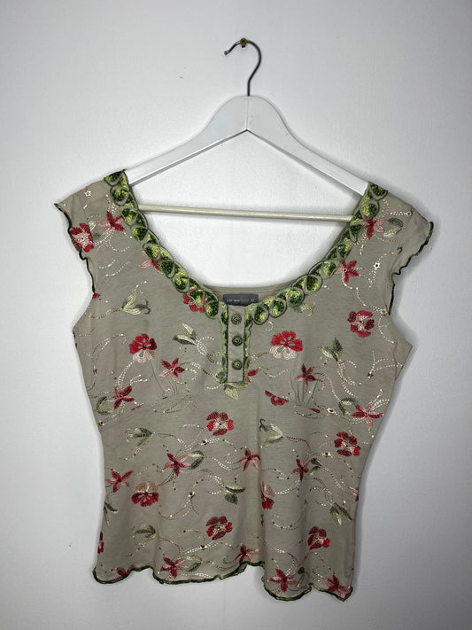 Fairycore Vintage Embroidery Top