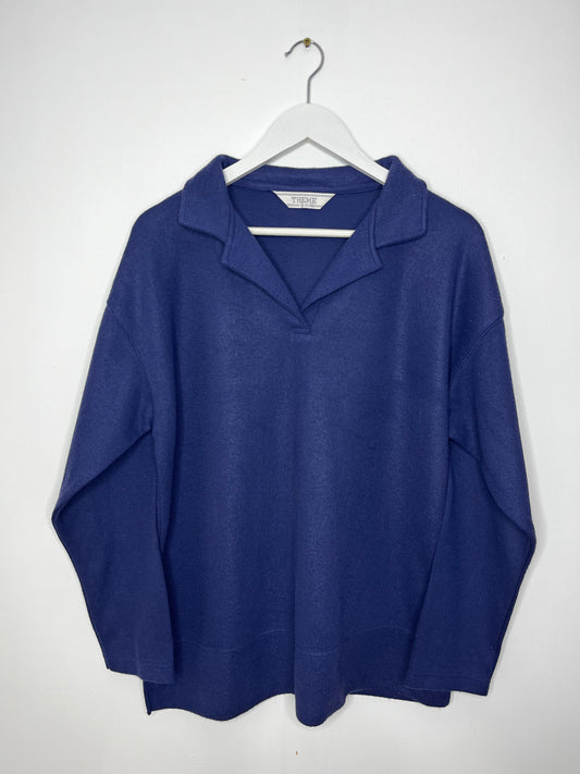 Navy Quarter Neck Vintage Jumper