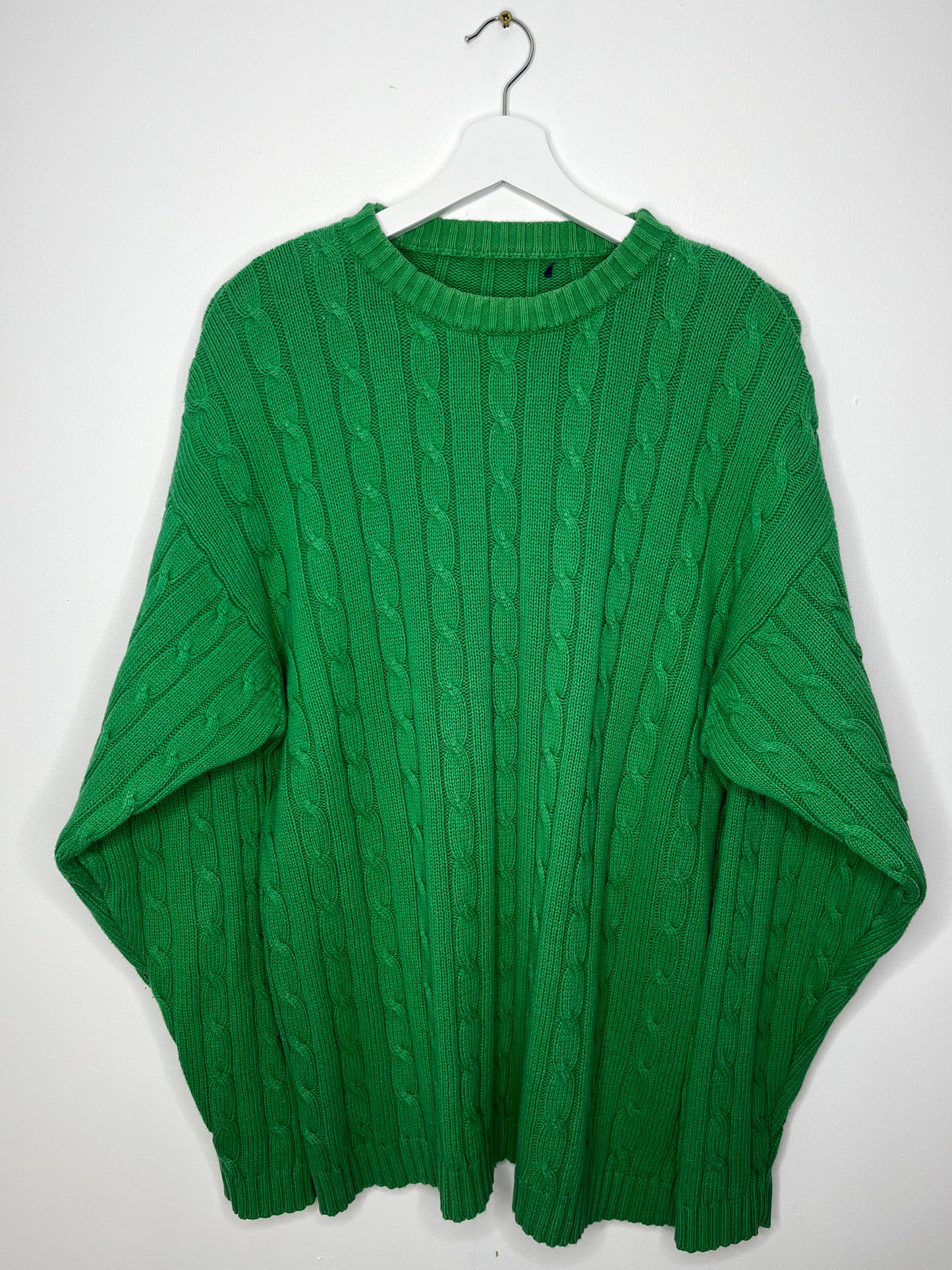 Pure Cotton Green Cable Vintage Jumper