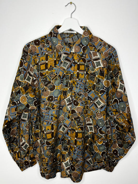Long Sleeve Autumn Tone Vintage Shirt