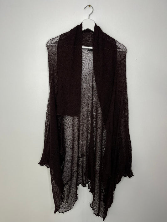 Brown Vintage Shawl Style Cardigan