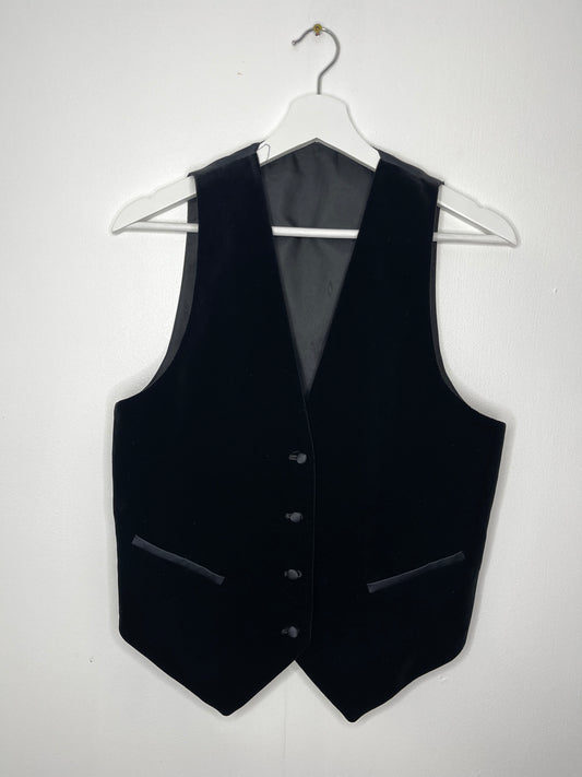 True Vintage Black Velvet Waistcoat