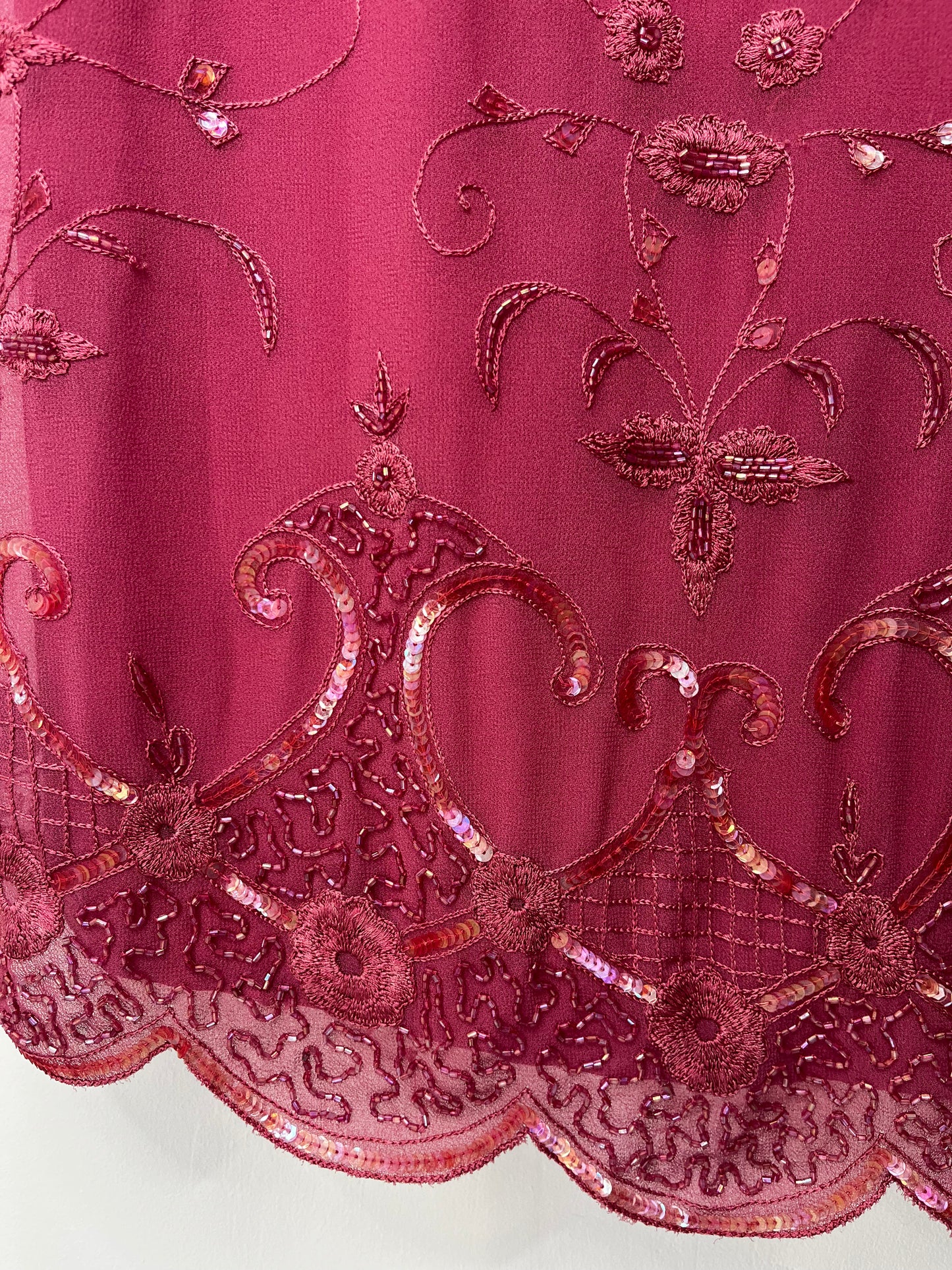 90s Pink Beaded Spaghetti Strap Dress