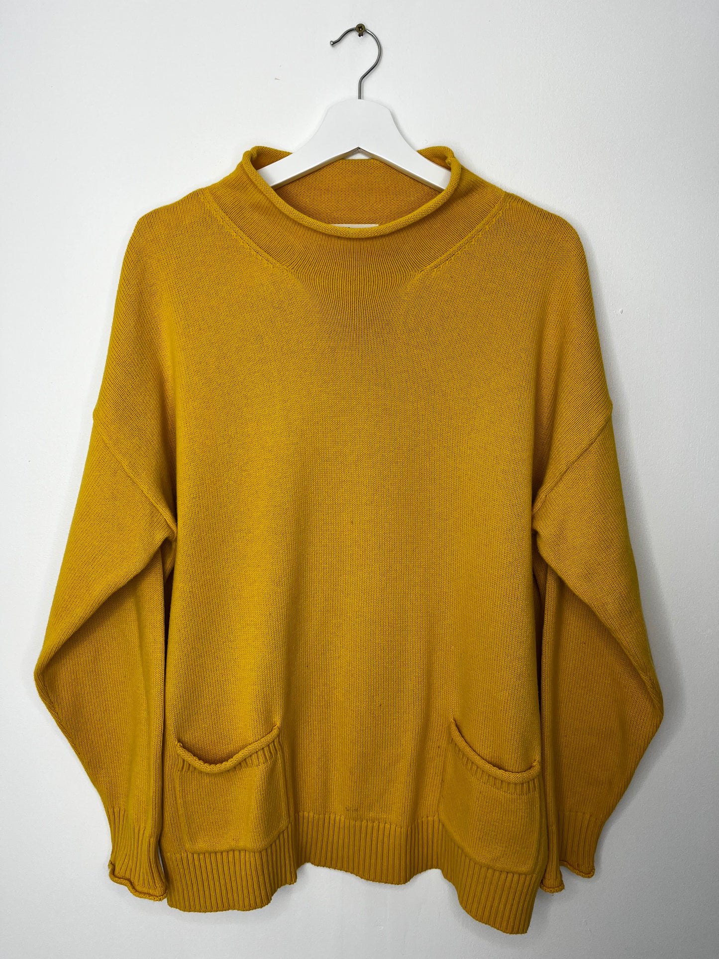 Mustard Roll Neck Vintage Slouchy Jumper