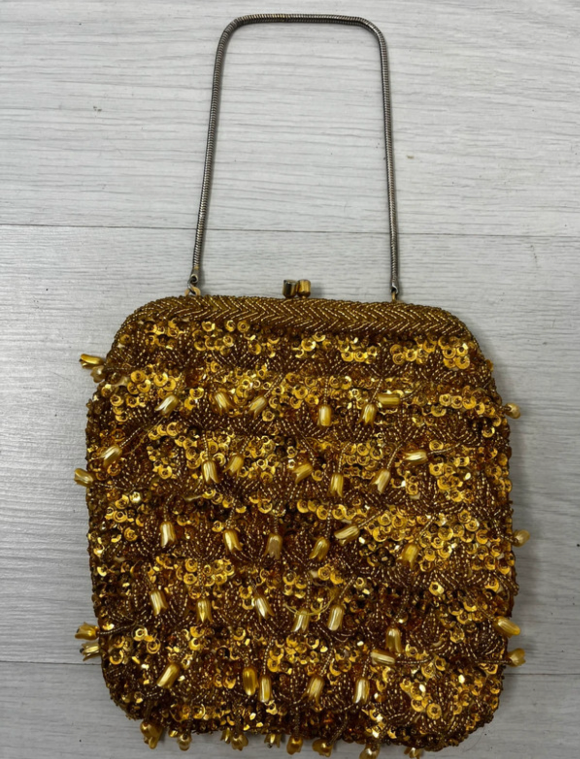 Gold Beaded True Vintage Glamorous Bag