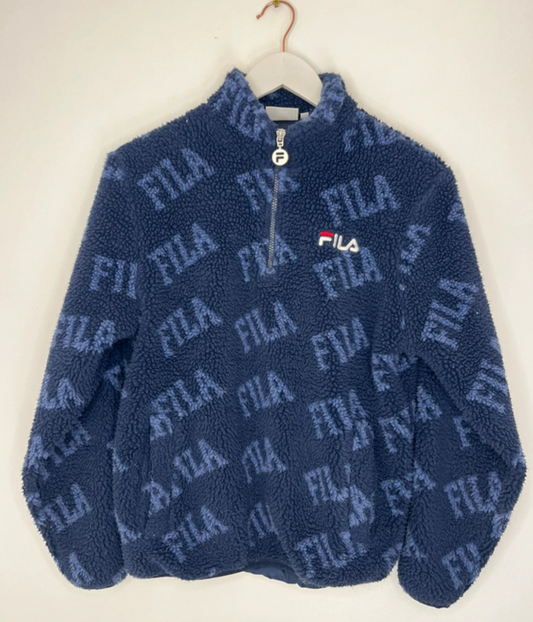 Navy FILA Quarter Zip Fleece Jumper