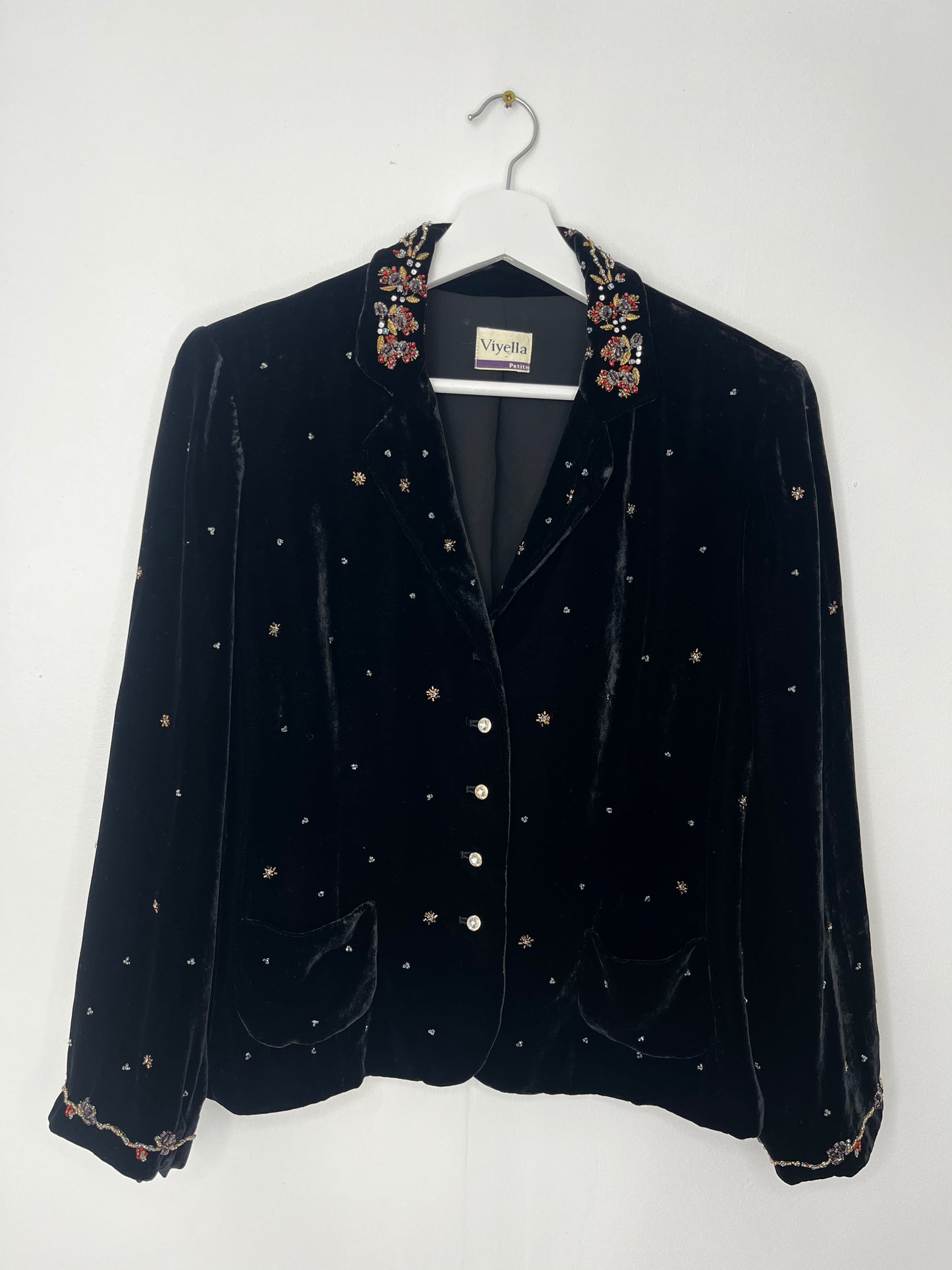 Black Velvet Vintage Beaded Jacket