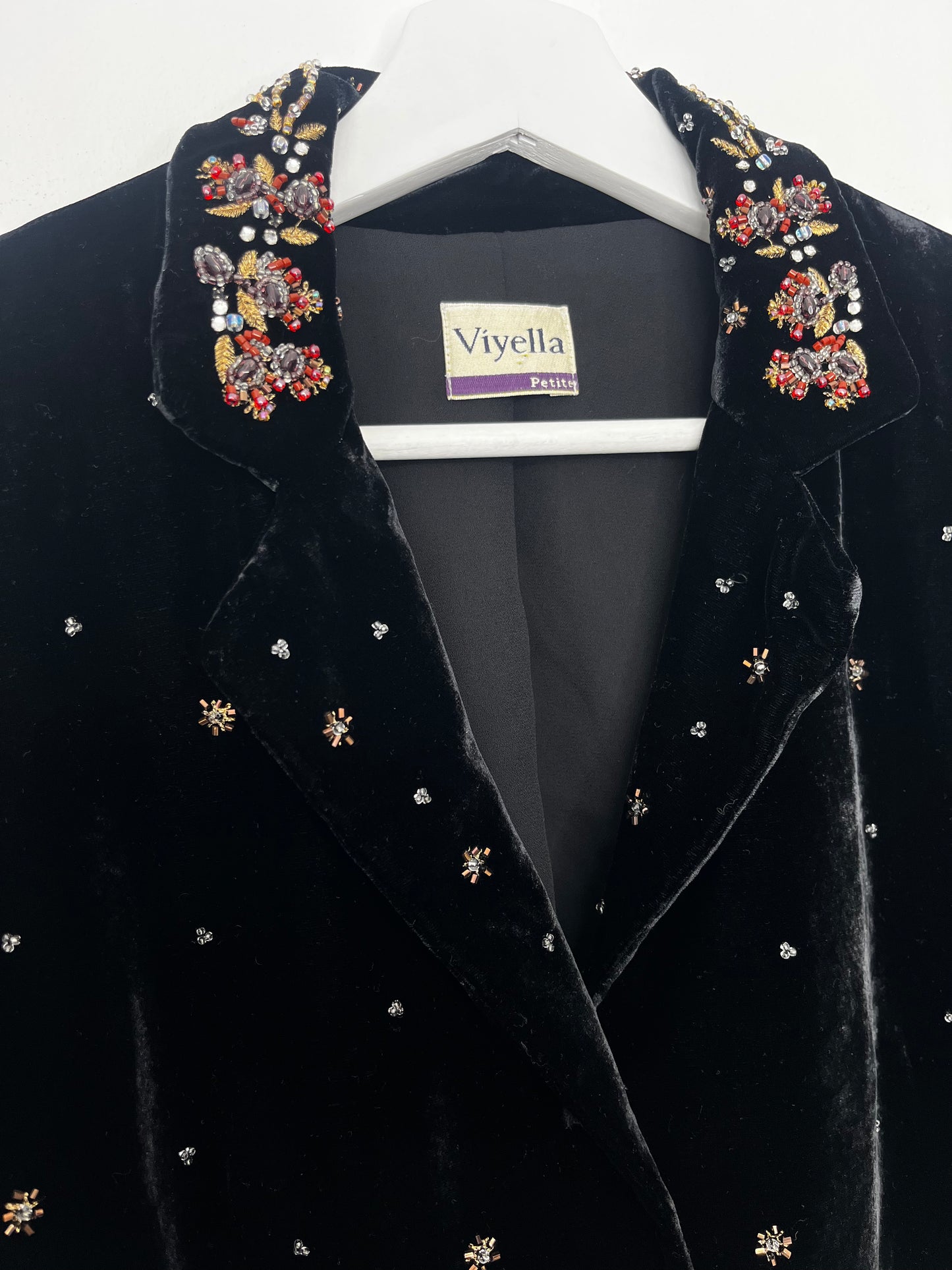 Black Velvet Vintage Beaded Jacket