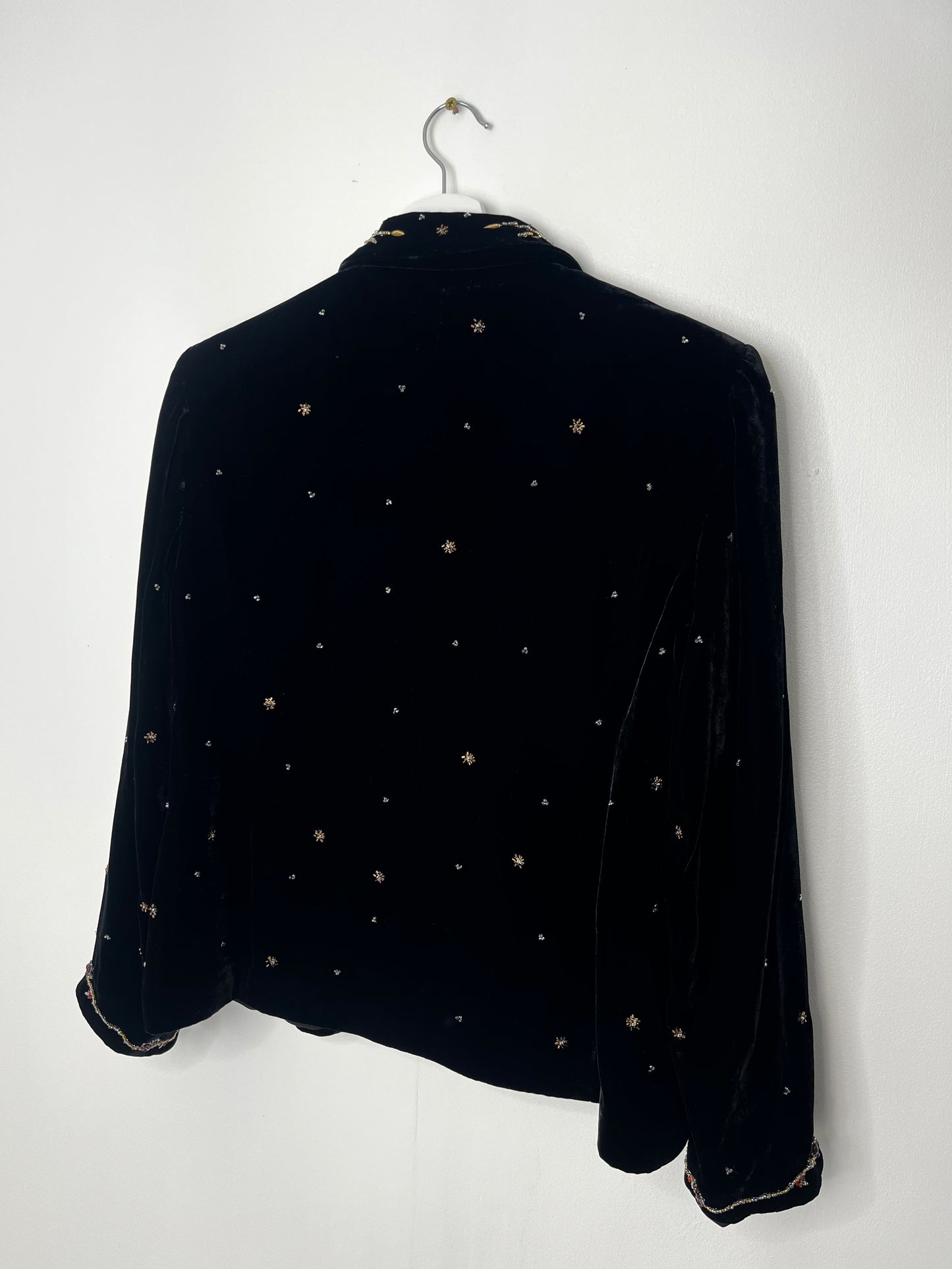 Black Velvet Vintage Beaded Jacket