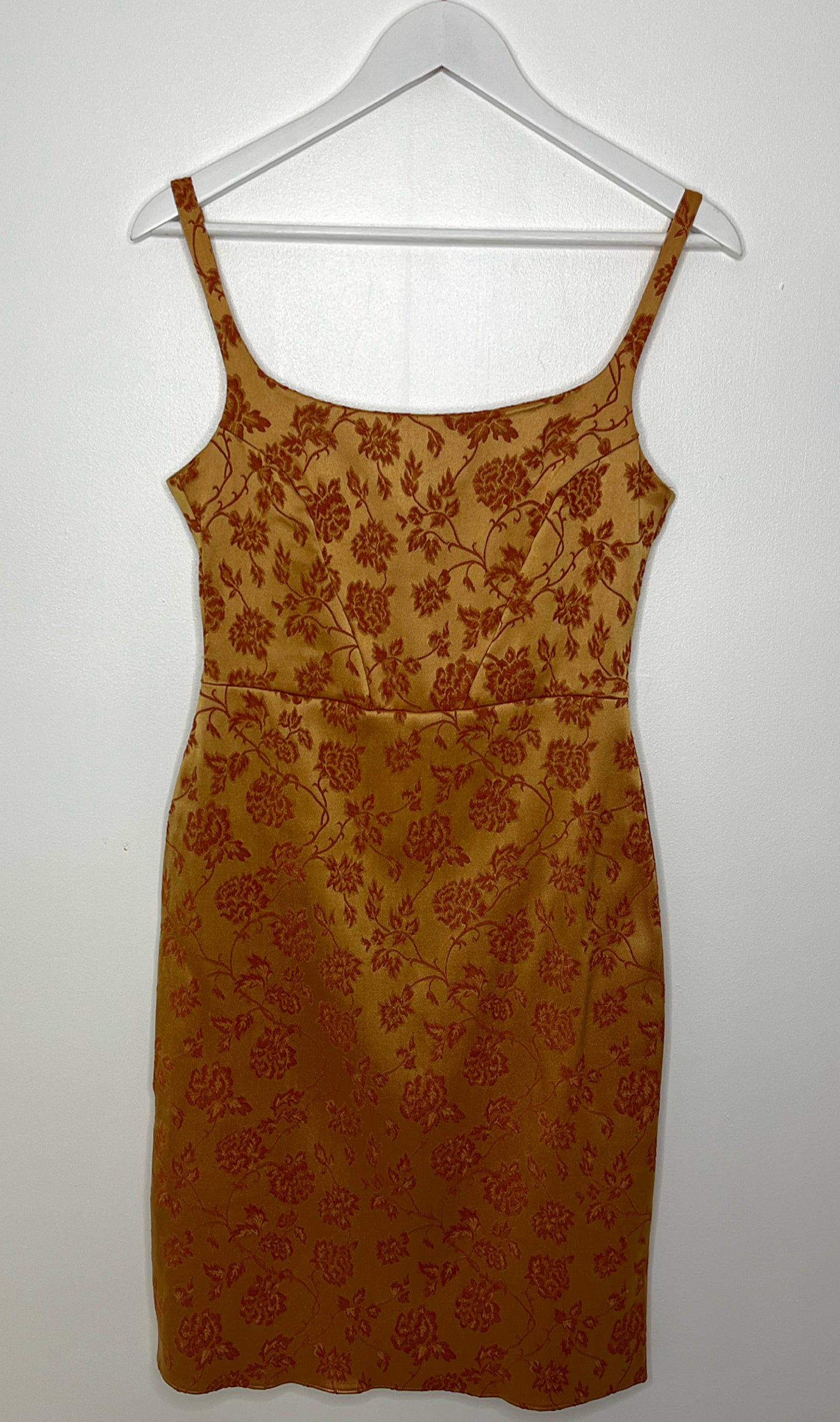 90s Gold Floral Statement Dress