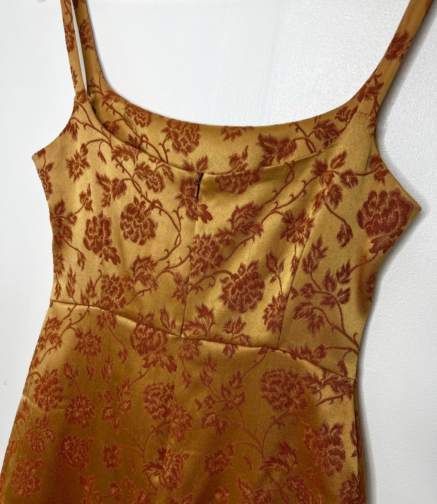 90s Gold Floral Statement Dress