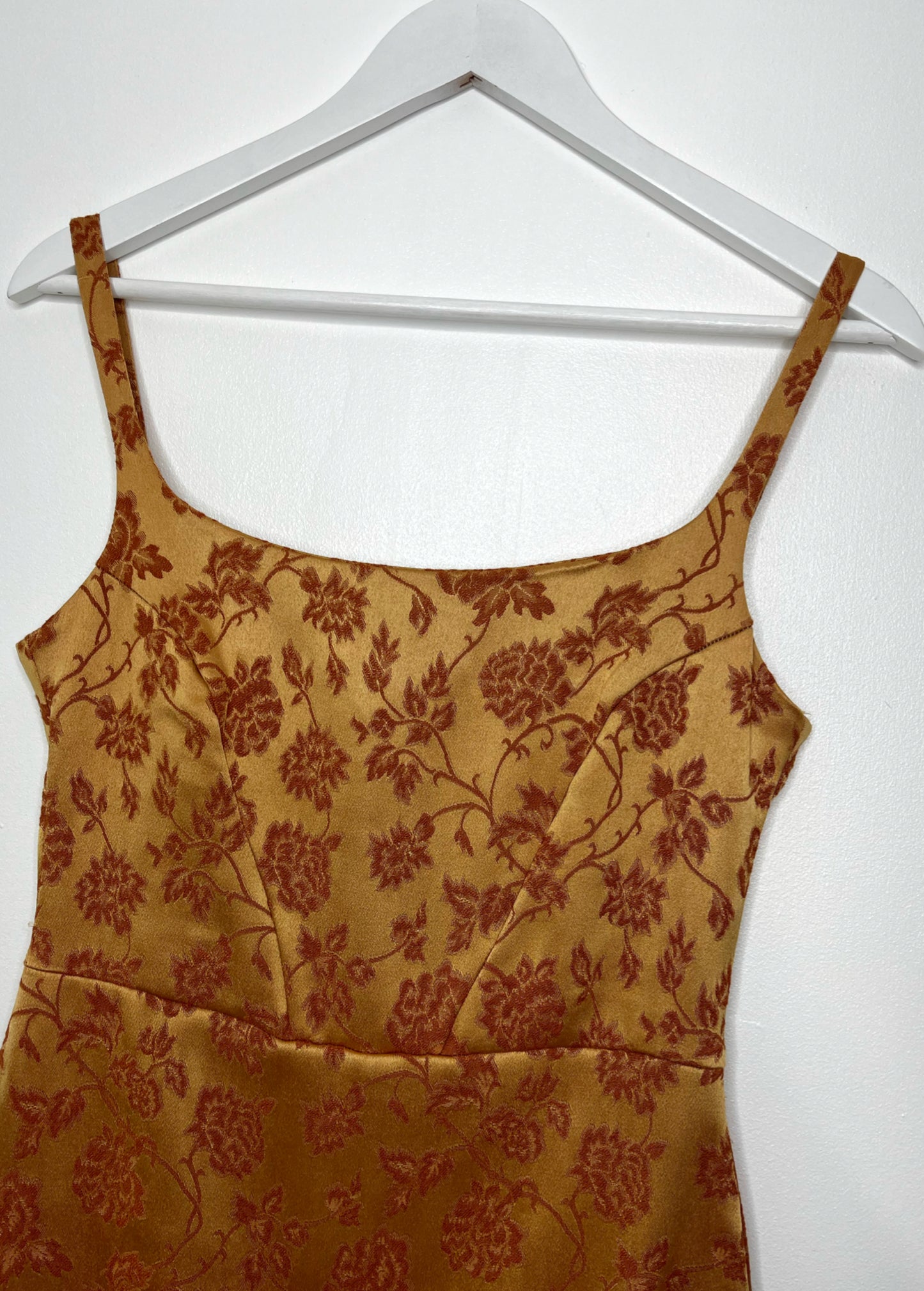 90s Gold Floral Statement Dress