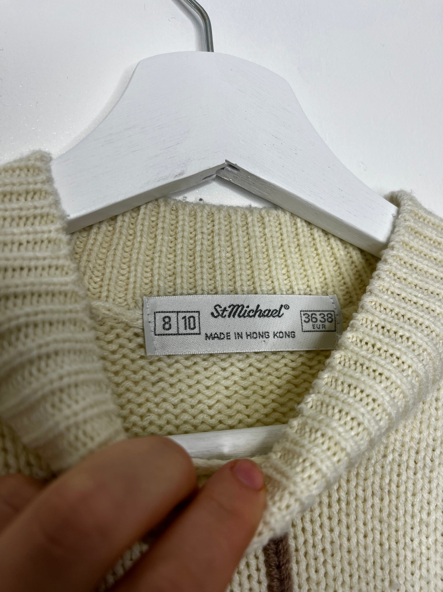 Cream Floral Knit Vintage Jumper