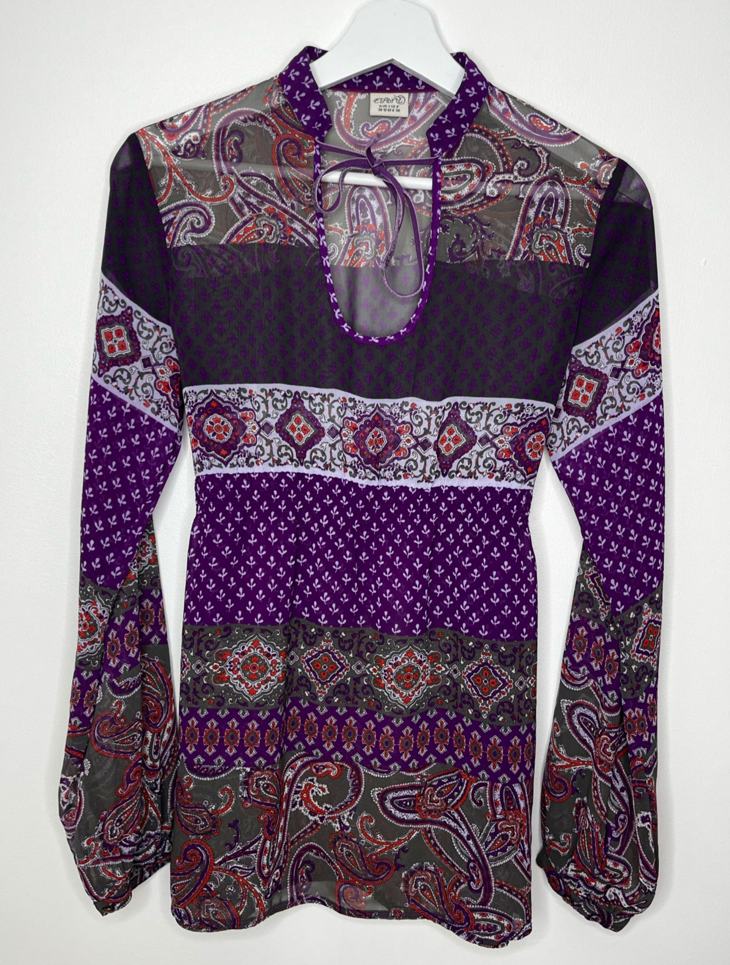 Semi Sheer Purple Bohemian Blouse