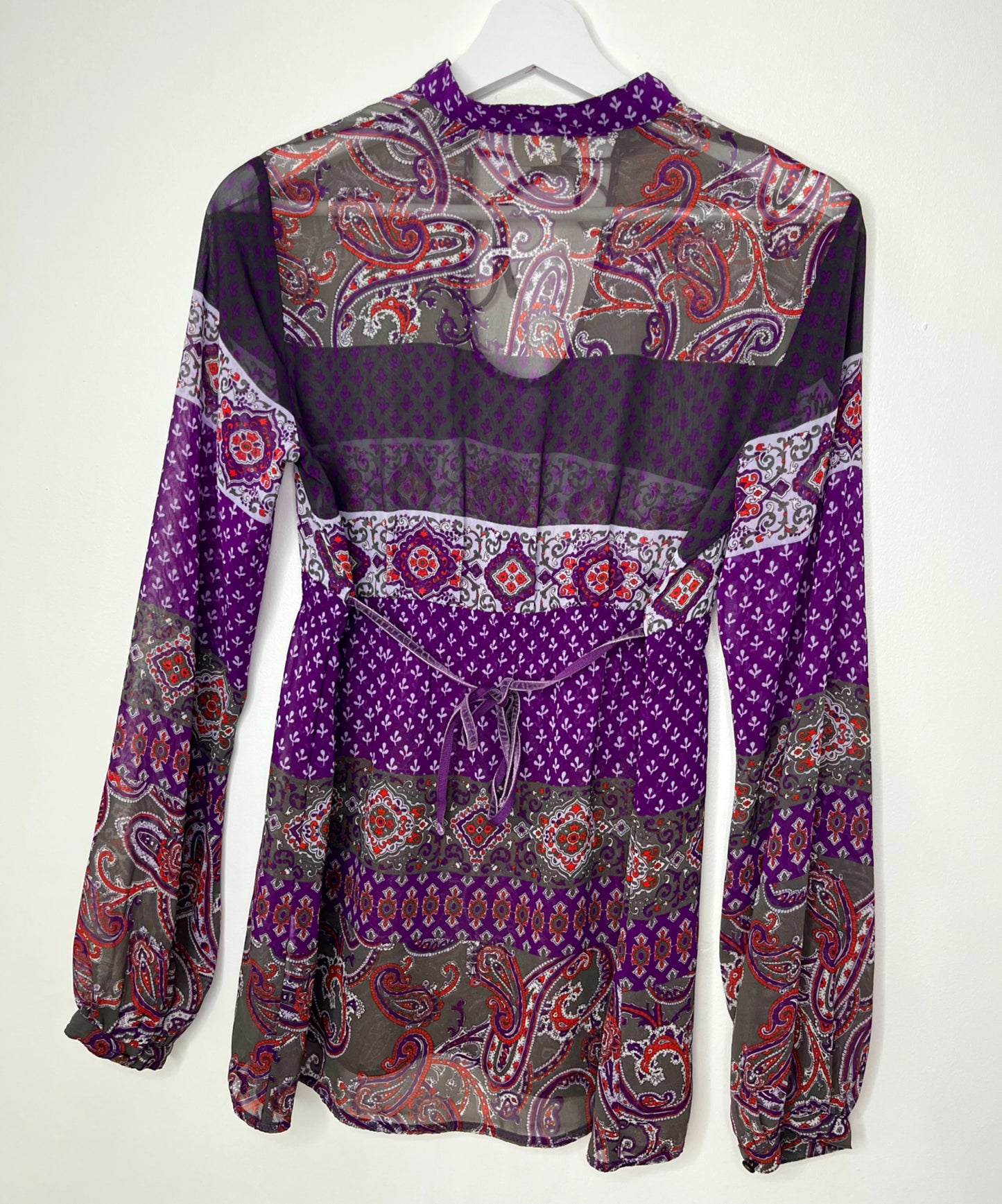 Semi Sheer Purple Bohemian Blouse