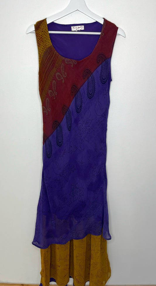 Layered Paisley Maxi Dress
