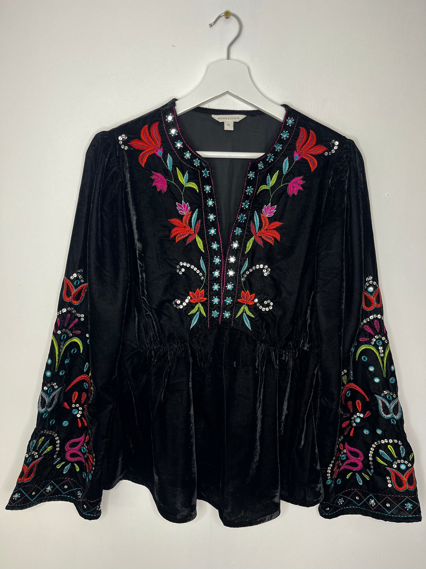 Black Velvet Whimsical Vintage Top