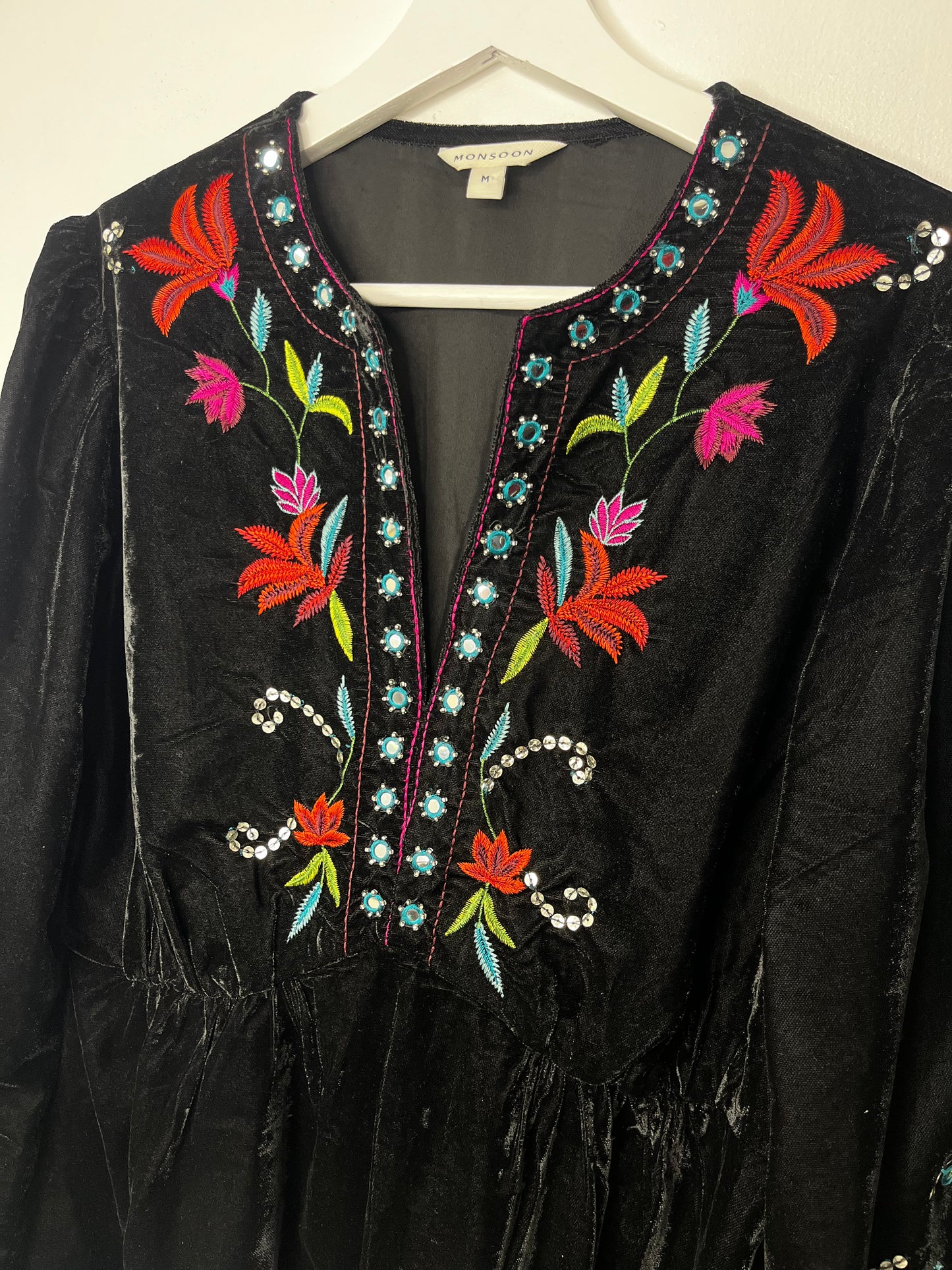 Black Velvet Whimsical Vintage Top