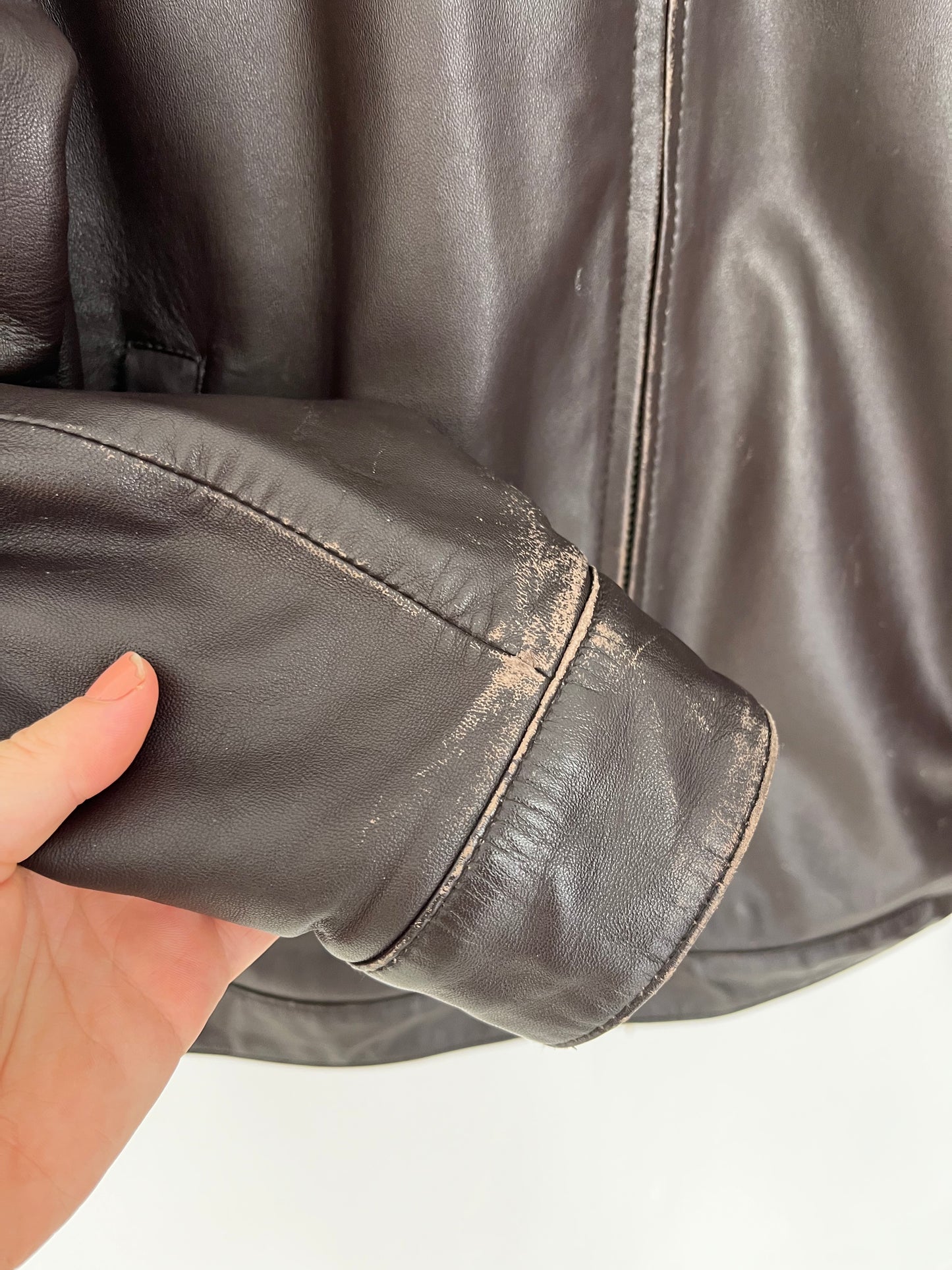 Dark Brown Vintage Balmain Leather Jacket