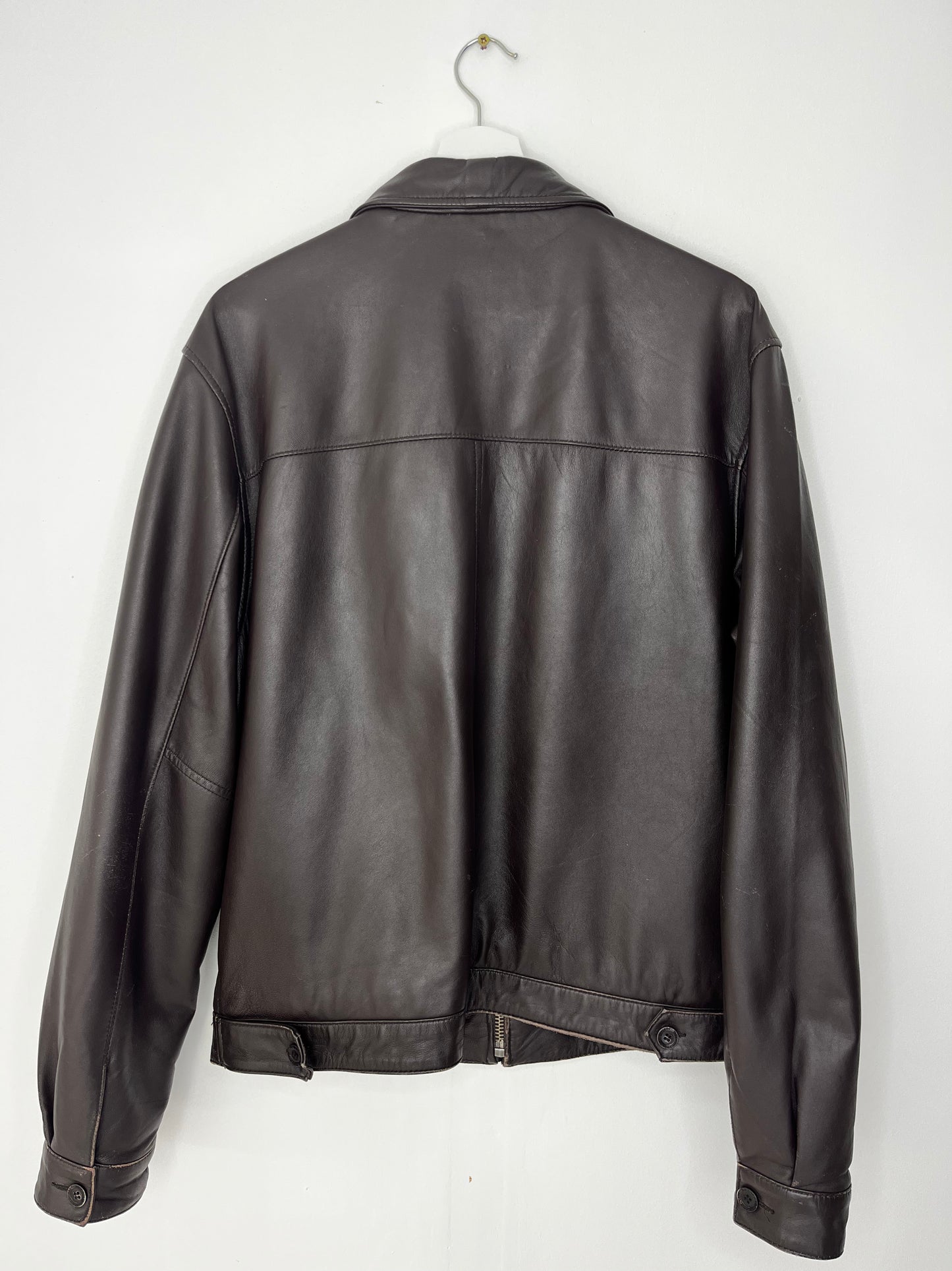 Dark Brown Vintage Balmain Leather Jacket