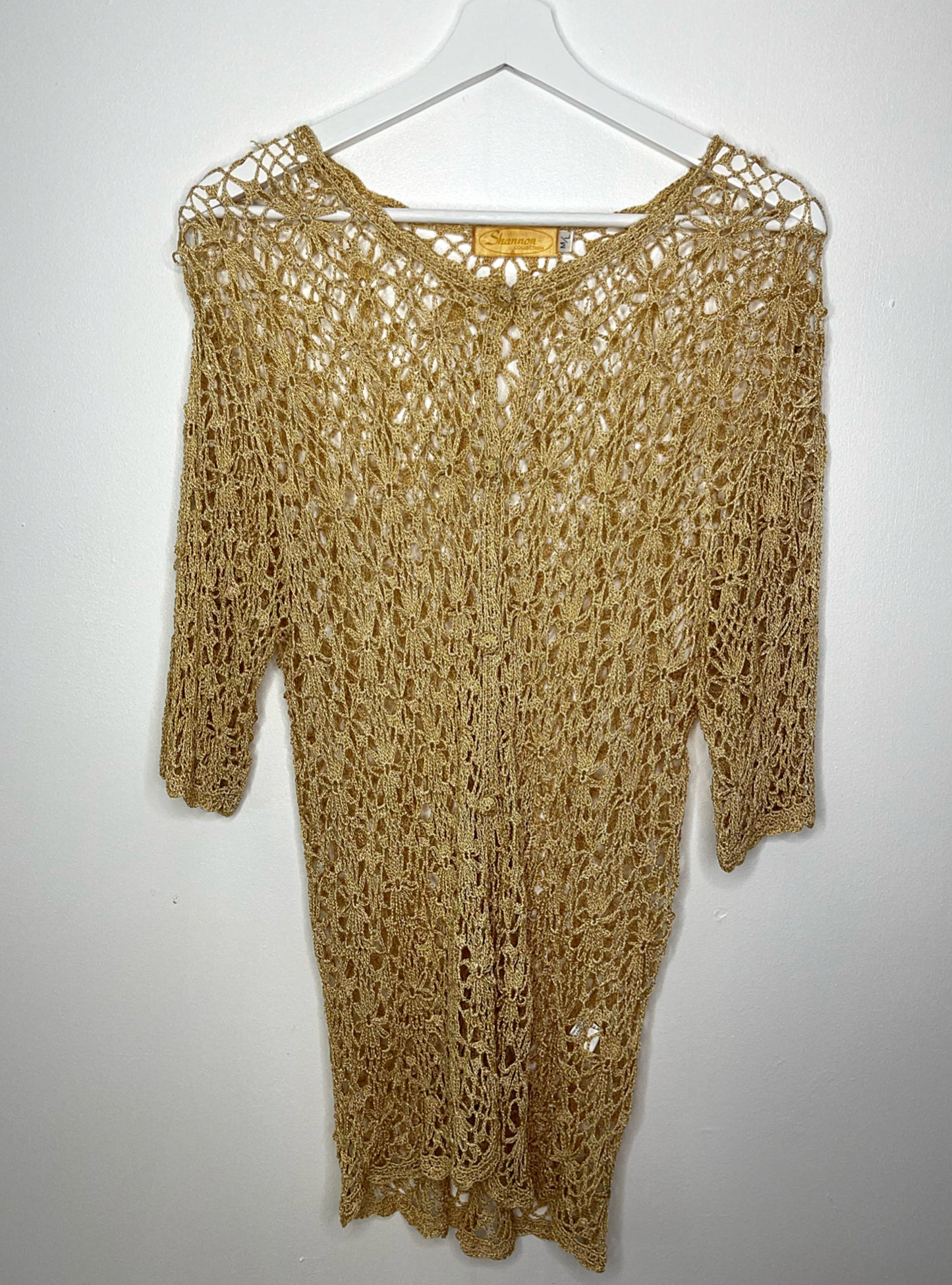 Longer Gold Crochet Blouse