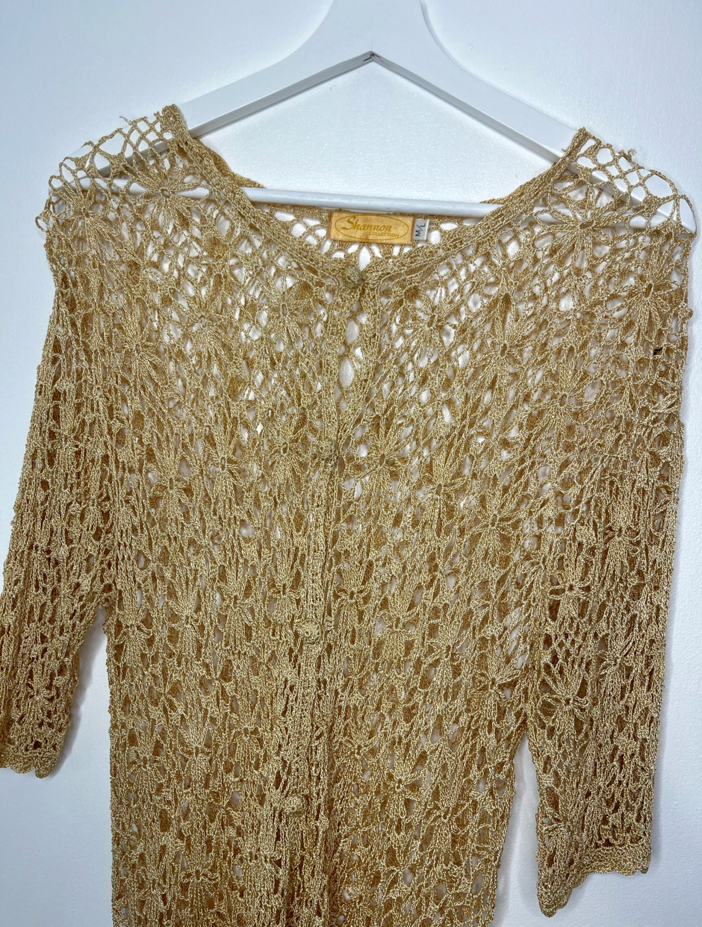 Longer Gold Crochet Blouse