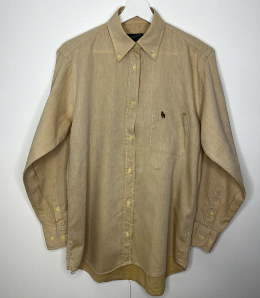 Cute Cream Bird Pocket Vintage Shirt
